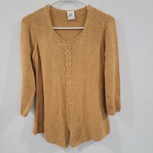 Women's V-Neck Sweater - Warm Tan